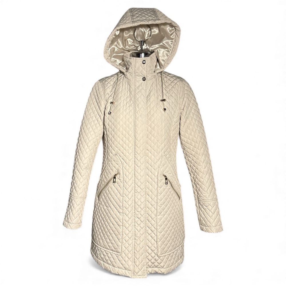 Ivanka Trump Luxury Quilted Jacket - Ivory & Gold Size 10